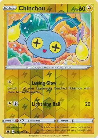 Sword & Shield Chinchou #68/202 reverse holo