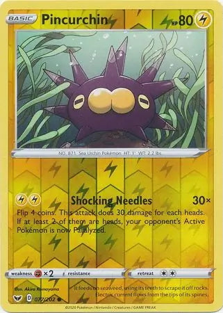 Sword & Shield Pincurchin #77/202 reverse holo