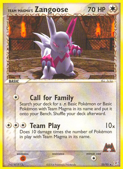 Team Magma v Aqua Team Magma's Zangoose #23/95