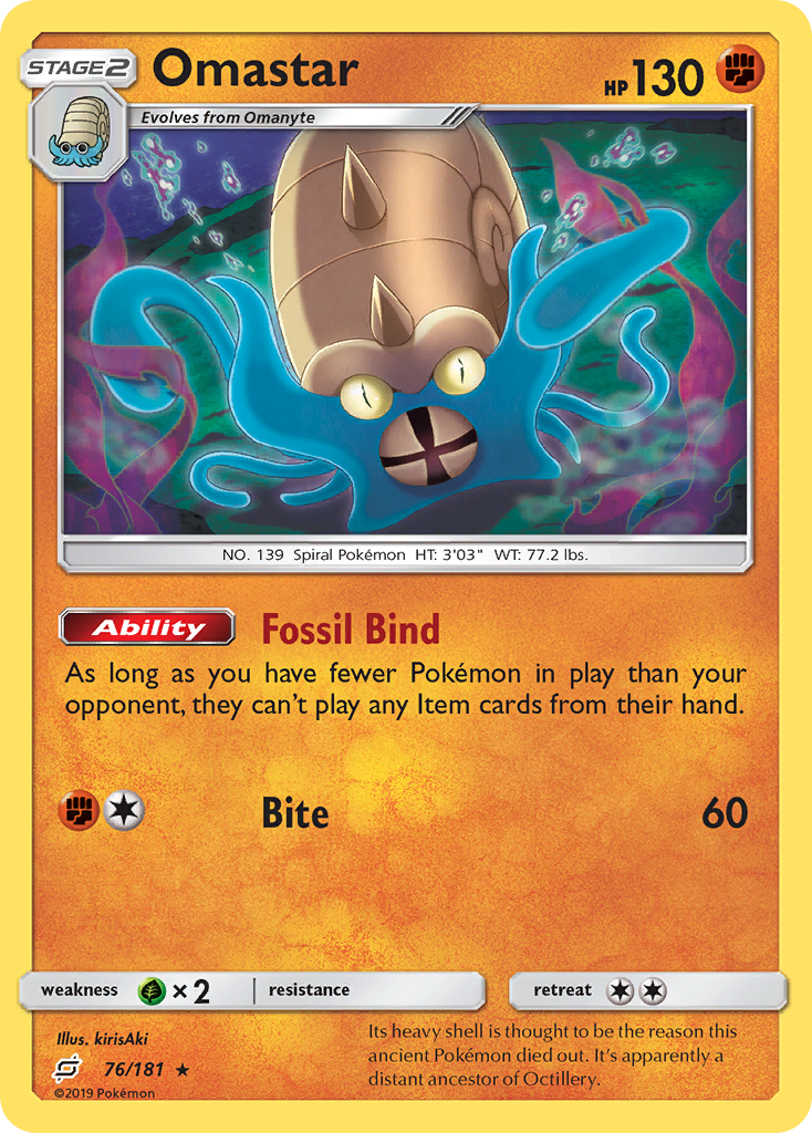 Team Up Holo Omastar #76/181