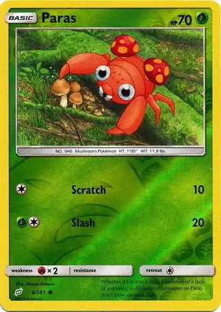 Team Up Paras #6/181 reverse holo
