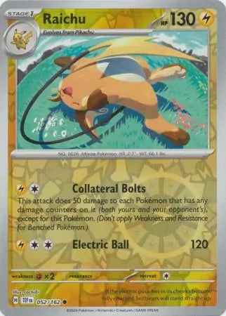 Temporal Forces Raichu #52/162 reverse holo