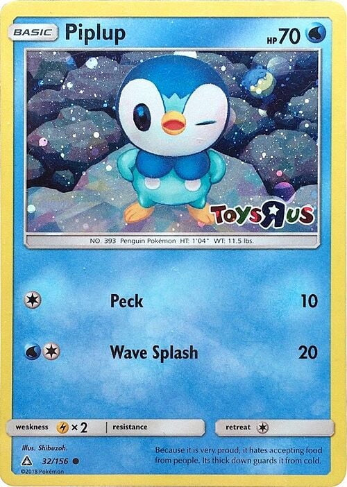 Ultra Prism Holo Piplup #32 Toys R Us Promo