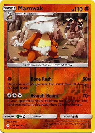 Unbroken Bonds Marowak #91/214 reverse holo