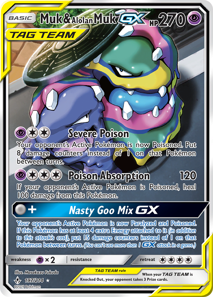 Unbroken Bonds Muk & Alolan Muk GX #197/214