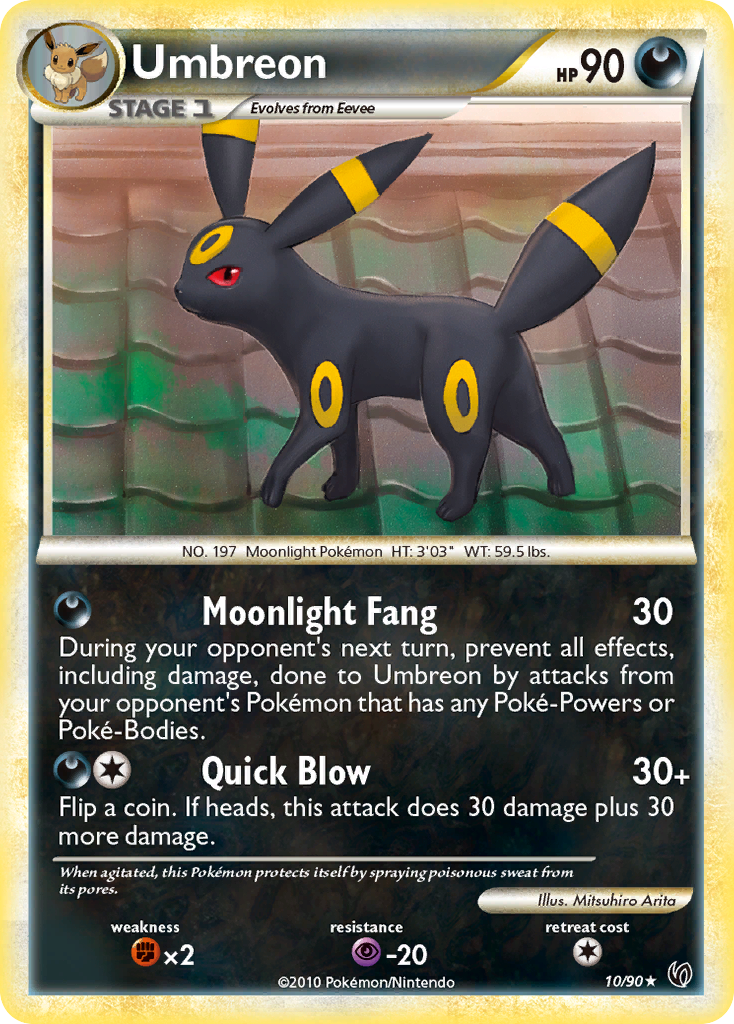 Undaunted Non - Holo Umbreon #10/90