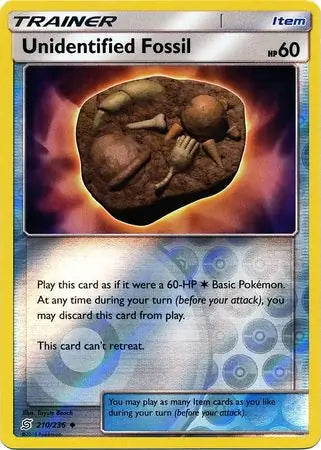 Unified Minds Unidentified Fossil #210/236 reverse holo