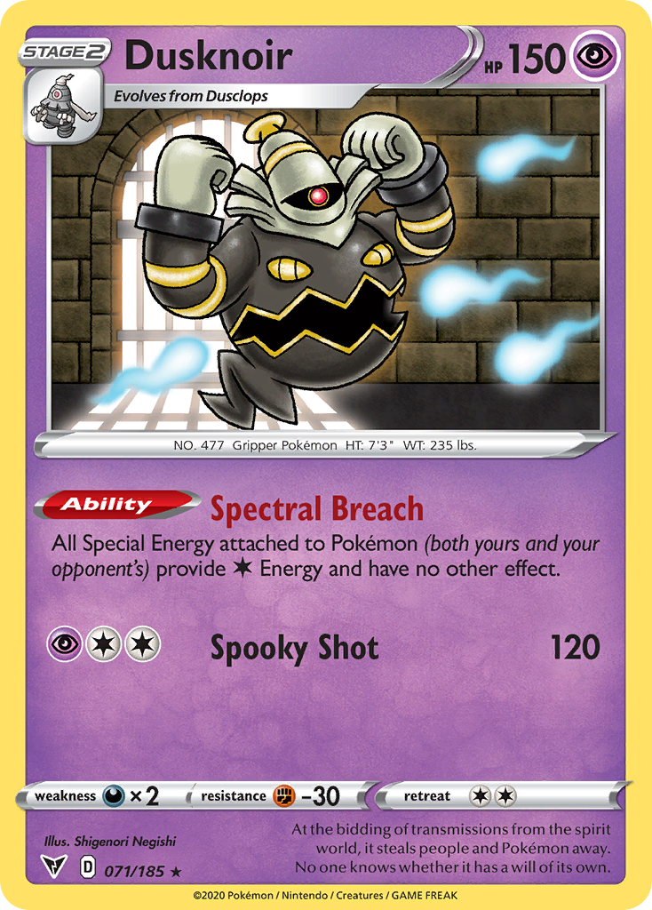 Vivid Voltage Holo Dusknoir #71/185