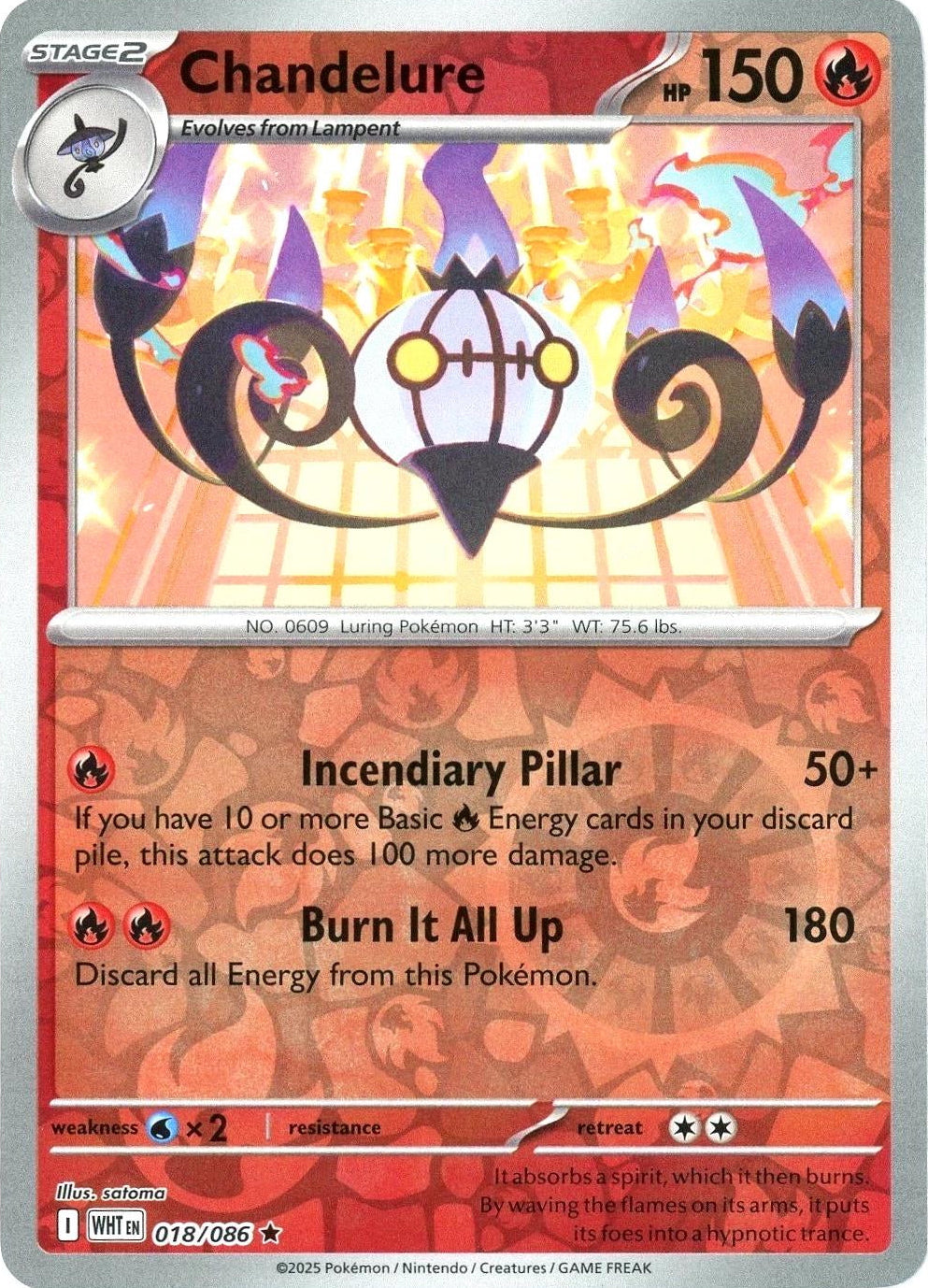 White Flare Chandelure #18/86 Reverse Holo