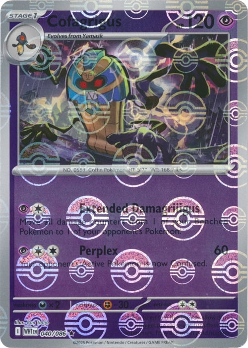 White Flare Cofagrigus #40/86 Pokeball Holo