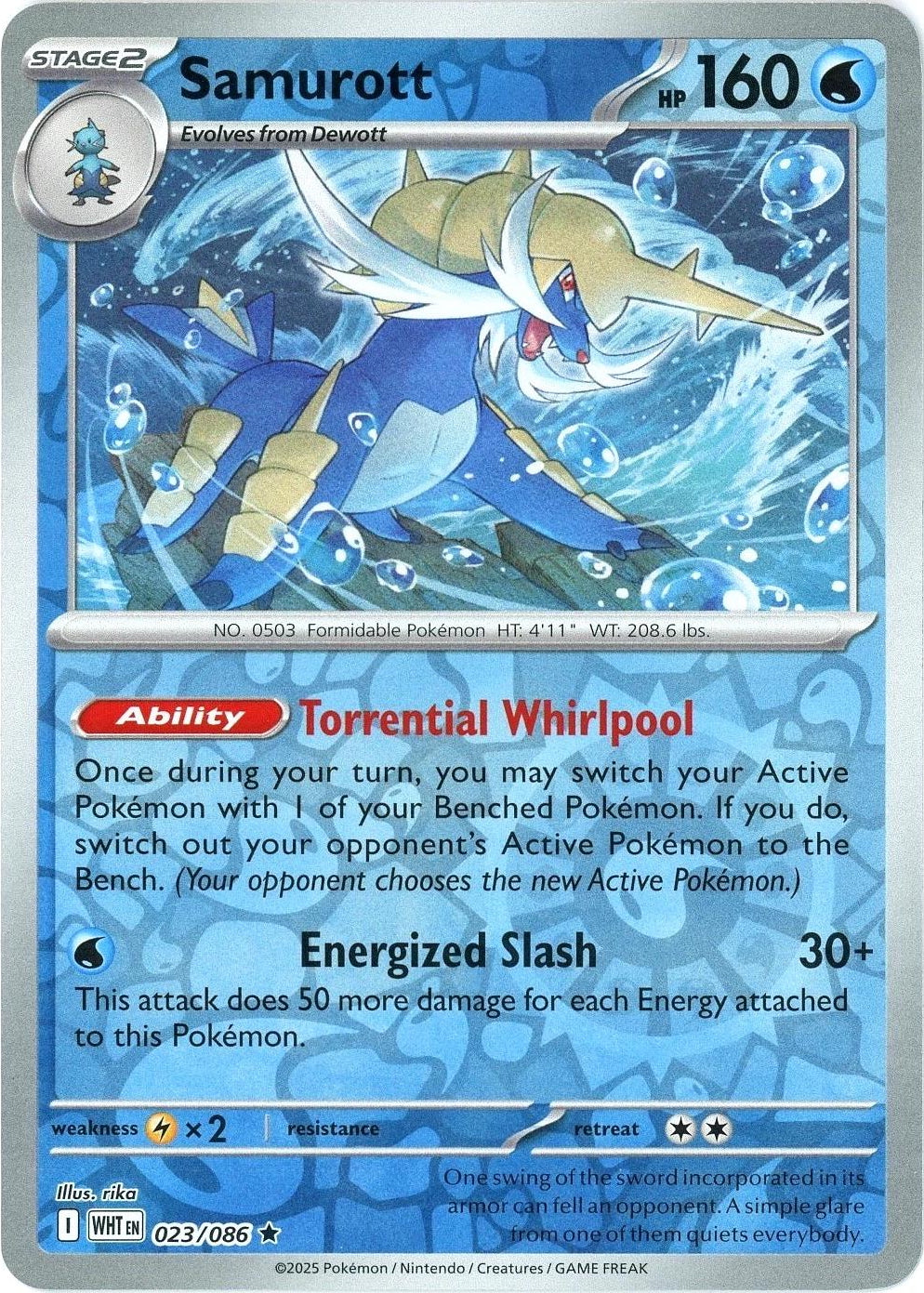 White Flare Samurott #23/86 Reverse Holo