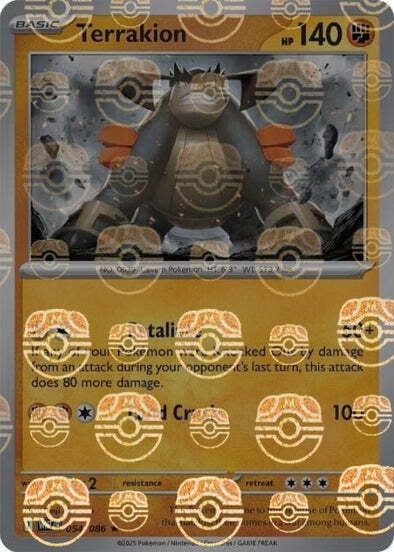 White Flare Terrakion #54/86 Masterball Holo